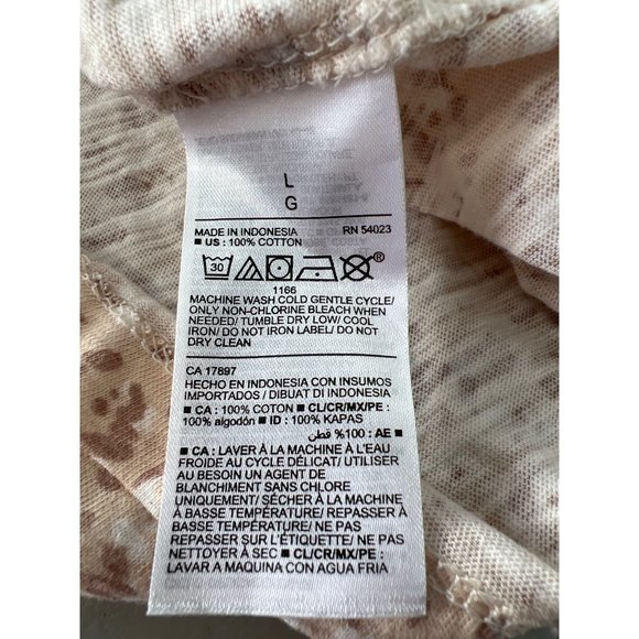 Old Navy Everywear V-Neck T-Shirt Women L Animal Print Tee Cotton Summer Relaxed - Picture 8 of 9